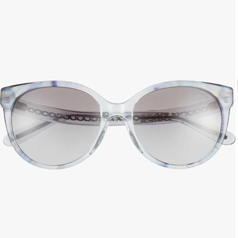 Coach 55mm Blue Gradient Round Sunglasses